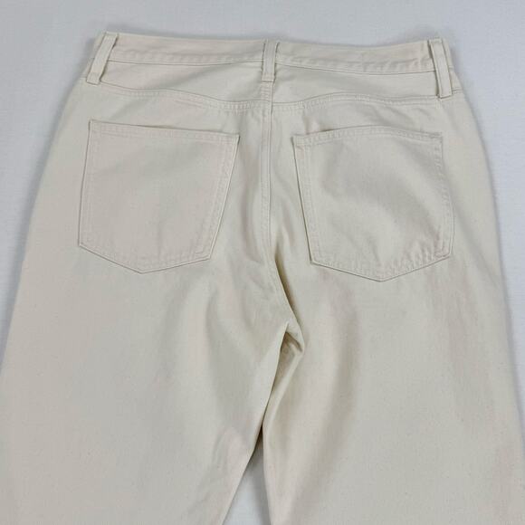 J Crew Women's Mid Rise Relaxed Kickout Jean Size 30 Ecru Beige Cropped - Picture 11 of 16